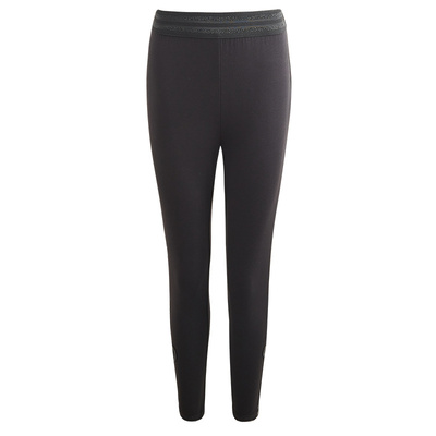 kodice新款黑色简约长裤修身刺绣烫钻logo休闲裤子女裤时尚百搭