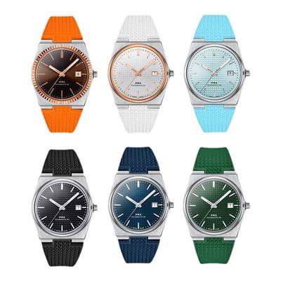 适配天梭PRX表带男女11/12mm氟橡胶颗粒纹Tissot超级玩家柔软快拆