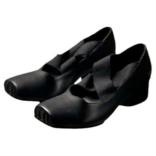 方头高跟芭蕾舞UMA LOONGWIN法式复古小众手工交叉绑带玛丽珍单鞋