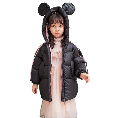 韦氏中长款加厚女童卡通羽绒服