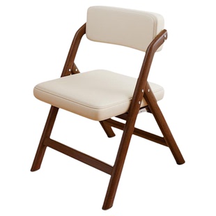 中古风仿实木餐椅复古风家用靠背椅餐厅餐桌椅可叠放凳子折叠椅子