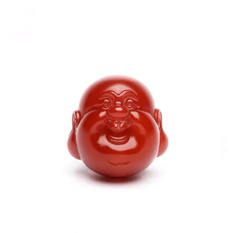 弥勒佛配饰南红玛瑙背云
