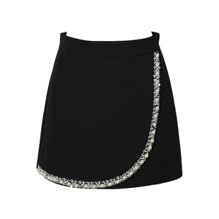 DPLAY【珠光星辰系列】2026年春季新款黑色半身裙女短款裙子短裙