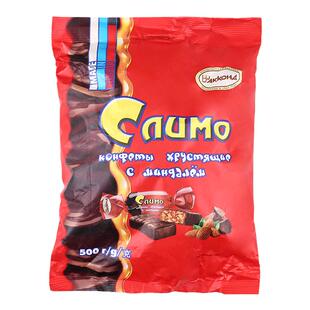 俄罗斯原装进口阿孔特红皮糖扁桃仁碎果仁夹心酥糖巧克力糖零食