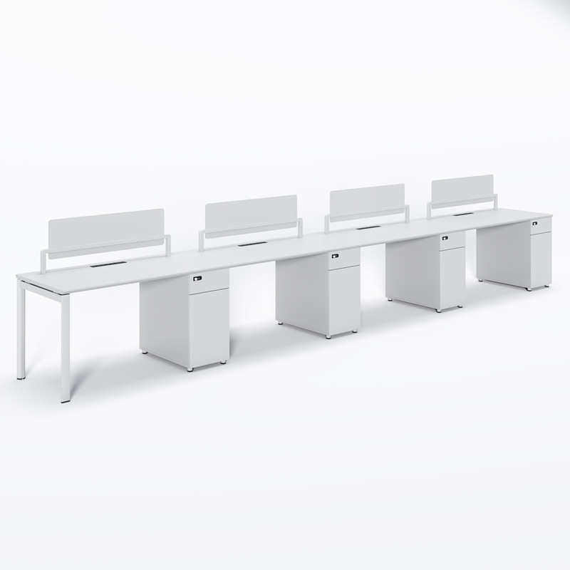 单人职员办公桌椅组合白色简约现代二人3员工卡座工位4办公桌子办