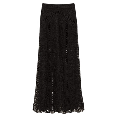 bash夏季魅影蕾丝法式性感镂空透视度假风半身裙女装长裙1E25GISE