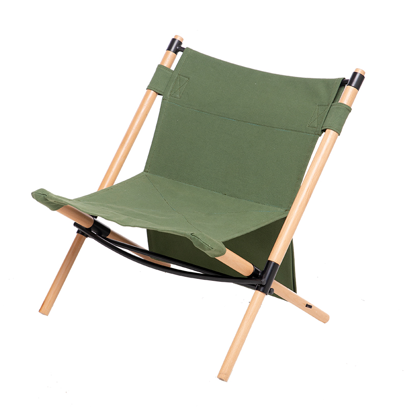 FreeHike户外便携折叠椅野餐烧烤休闲懒人沙滩椅帆布靠背实木椅子