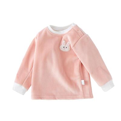 宝宝保暖上衣秋冬加绒加厚上衣