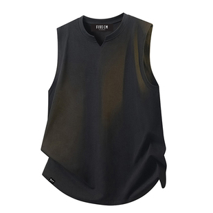 it :5cm/FIVECM纯色无袖坎肩背心男女夏季新款套头宽松运动上衣