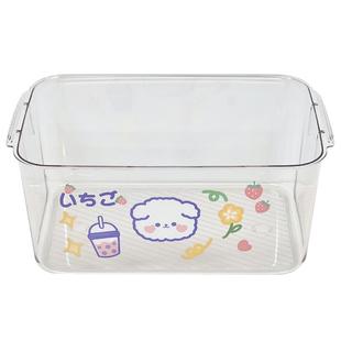 桌面化妆品收纳盒透明带盖防尘有盖面膜杂物整理盒收纳箱可爱盒子