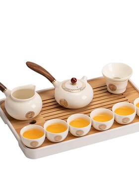 泥徒羊脂玉白瓷轻奢高档茶具