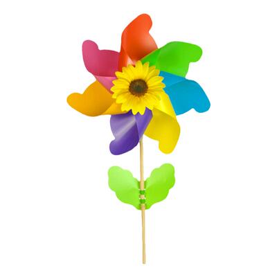 向日葵风车户外防水插地彩色运动会风车玩具景区装饰旋转国庆风车