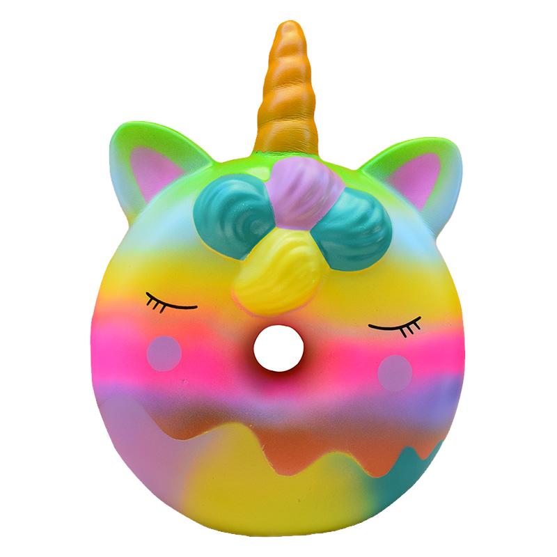 新品独角兽甜甜圈慢回弹squishy超大号彩色仿真儿童解压玩具包邮