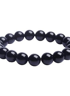 黑曜石手串石玥珠宝乌金黑曜石