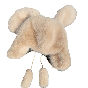 兔耳朵毛绒雷锋帽女冬季保暖防寒帽显脸小护耳帽毛茸茸长耳朵帽子