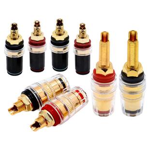 M8 M6高端音箱接线柱黄铜镀金HiFi音质螺丝接线免焊香蕉插头插座