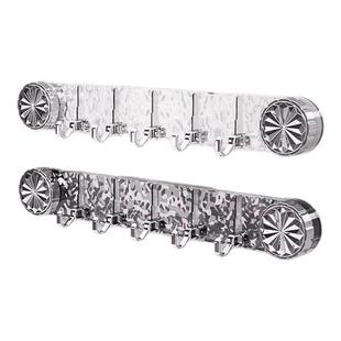 新款轻奢旋转吸盘联排挂钩水波纹挂钩免打孔强力承重浴室厨房粘钩