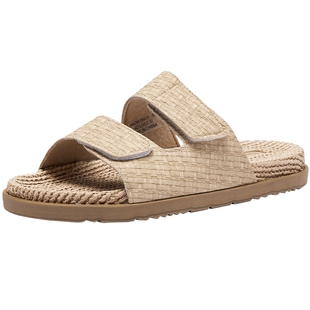 热风男鞋2026年春季新款男士时尚一字拖复古平底拖鞋度假休闲凉拖