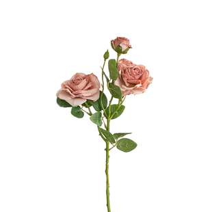 假花仿真花法式复古焦边玫瑰摆设仿生手捧花束轻奢高端干花摆件