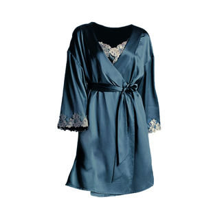 25LP春夏高端女神性感居家短款外袍真丝睡衣女睡袍桑蚕丝新娘晨袍