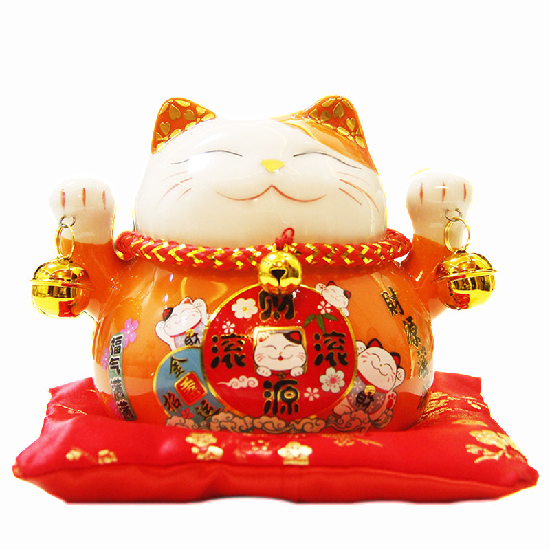 招财猫小摆件陶瓷创意存钱储蓄罐招财猫