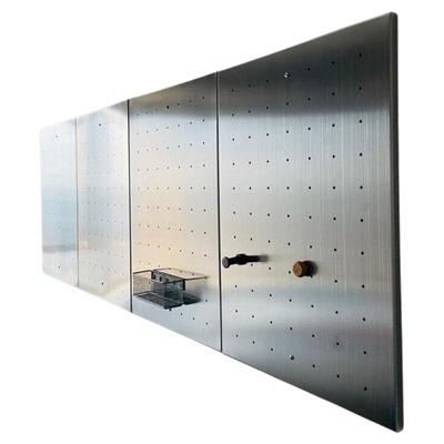 拉丝金属304不锈钢洞洞板置物架展示架定制壁挂墙上可磁吸造型墙