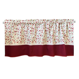 复古手绘樱桃小帘免打孔厨房短帘柜子遮挡帘鞋柜遮丑帘简易杂物帘