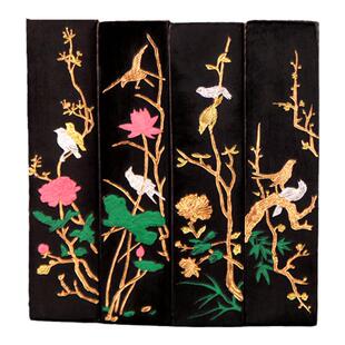 胡开文四季图墨条安徽黄山屯溪老厂徽墨一两超顶漆烟文房四宝毛笔书法练习绘画工笔写意手工墨锭墨块旗舰店