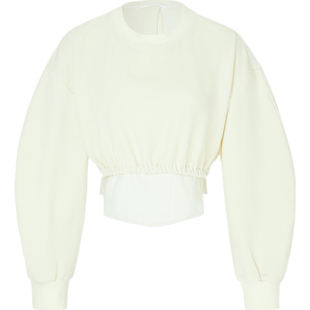 【折扣】YCH 早春女分层式拼接缎面上衣