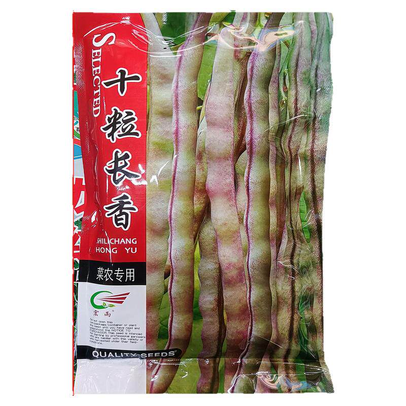 十粒长香200g紫色四季无筋豆蔬菜种子孑籽架豆芸豆刀豆芸扁豆菜豆