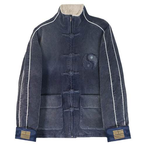 半闲集＜地天泰＞条绒夹棉唐装秋冬新中式男装中国风套装国潮外套