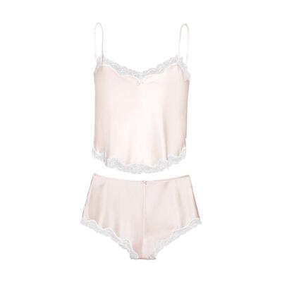 MANITO/曼尼陀Wedding桑蚕丝吊带家居服套装女士性感睡衣蕾丝