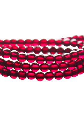 酒红石榴石手链女三圈时尚本命年