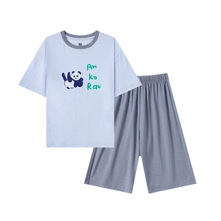 多多家男童家居服套装抗起球2026新款夏季夏装儿童男孩短袖短裤潮