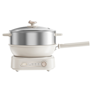 小熊电炒锅分体式家用多功能炒菜锅火锅煮涮炒蒸锅大容量烹饪机