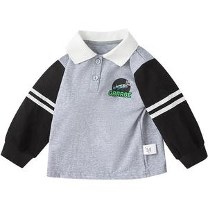 男童POLO衫春秋新款儿童纯棉洋气T恤上衣中小童男宝宝长袖套头衫