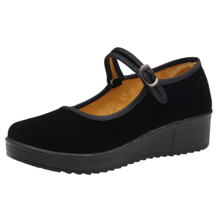 赛格老北京布鞋女官方正品小轻便软底防滑厚底女鞋系鞋带夏款断码