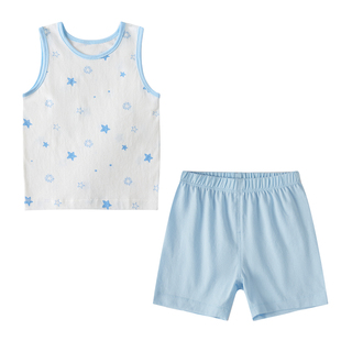 丽婴房【安心棉】2026夏季男女童纯棉A类家居服儿童睡衣背心套装