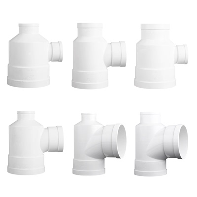 联塑pvc下水管接头异径三通