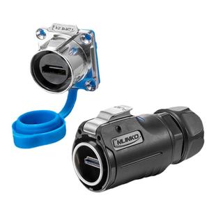 凌科LP-24工业hdmi航空插头插座线2.0版4k高清线1米2米防水连接器