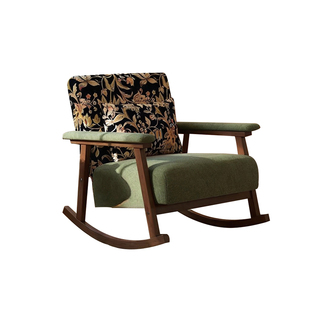 摇椅大人躺椅客厅阳台家用休闲新中式中古风单人沙发可躺可睡轻奢