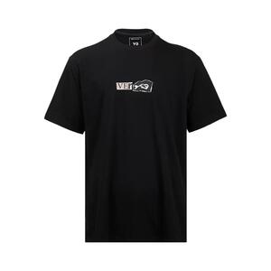 Y-3字母logo全棉短袖T恤男女
