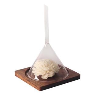 SPA店香薰精油展会精油陈列闻香器皿寻香试香漏斗工具胡桃木底座