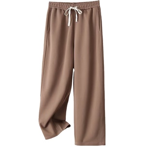 宛宛大码休闲卫裤女秋冬25新款胖mm宽松洋气百搭显瘦直筒休闲裤