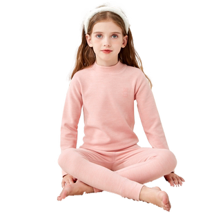 猫人儿童保暖内衣套装女童中领秋衣秋裤加绒德中大男童睡衣秋冬季