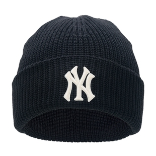 幸运叶子丨MLB官方帽子男帽女帽冬季户外时尚情侣休闲潮流绒线帽