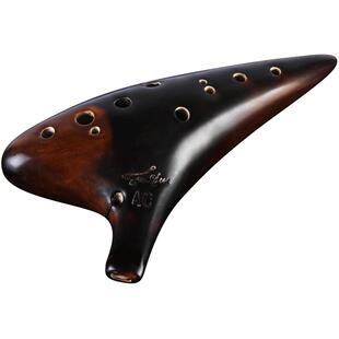 官方正品松音12孔中音C调陶笛十二孔AC大漆熏烧专业大师演奏级