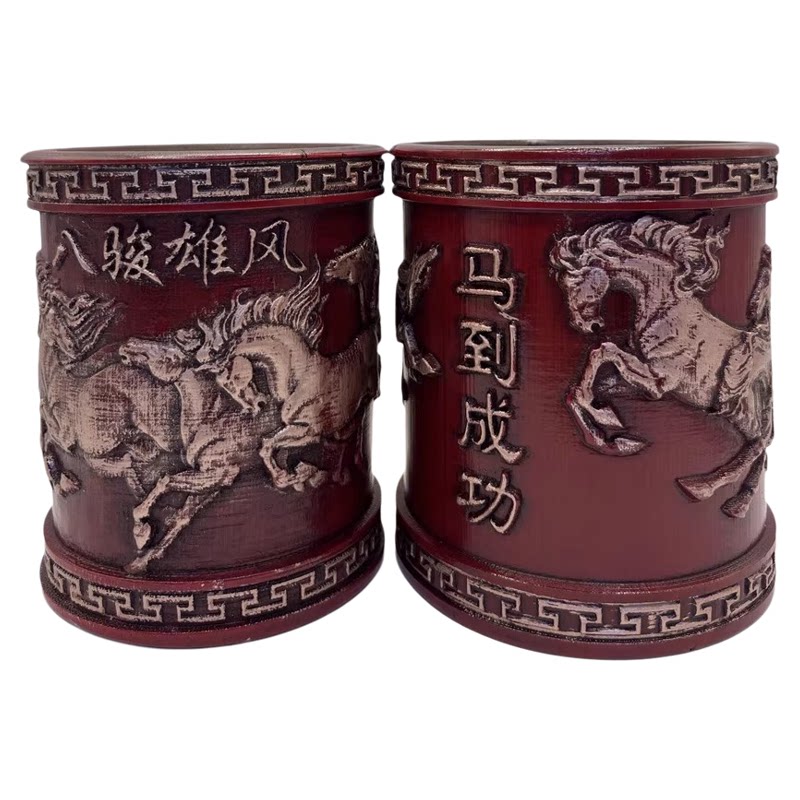 笔筒竹制毛笔筒新款复古文具