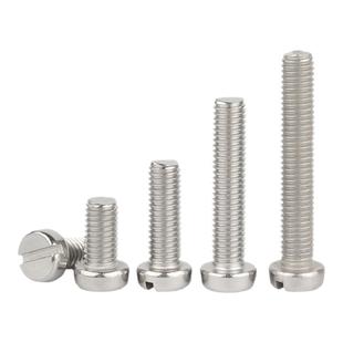 304不锈钢一字槽圆柱头螺钉开槽螺丝圆头螺栓M1.6M2M3M4M5M6M8M10