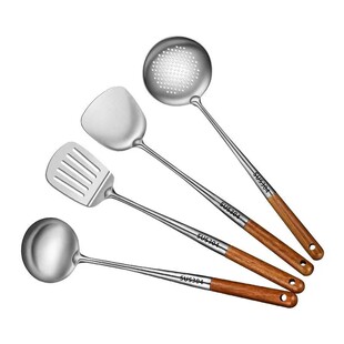 加长锅铲特厚不锈钢炒菜铲子炒勺家用厨房汤勺分菜勺产子厨具套装